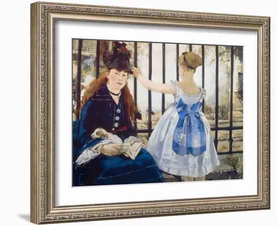 Woman and Girl at St. Lazare Train Station, 1873-Edouard Manet-Framed Giclee Print