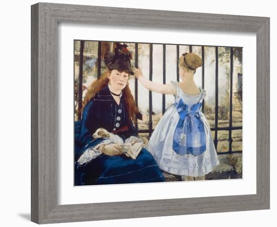 Woman and Girl at St. Lazare Train Station, 1873-Edouard Manet-Framed Giclee Print