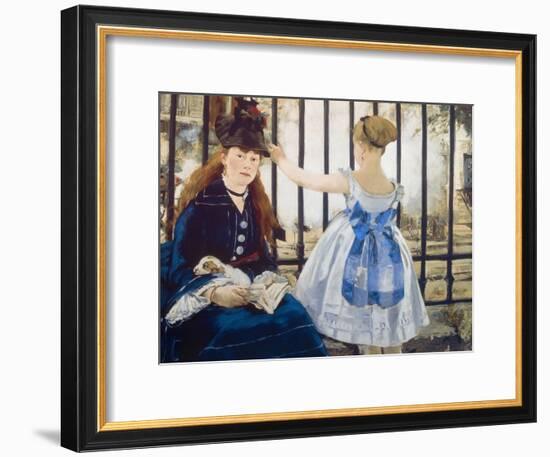 Woman and Girl at St. Lazare Train Station, 1873-Edouard Manet-Framed Giclee Print