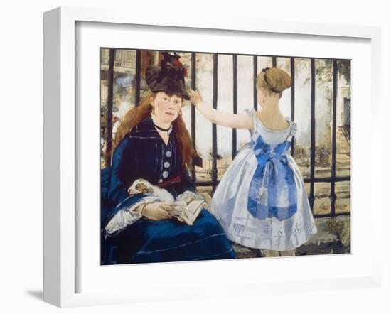 Woman and Girl at St. Lazare Train Station, 1873-Edouard Manet-Framed Giclee Print