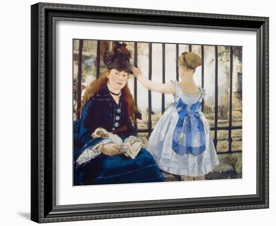 Woman and Girl at St. Lazare Train Station, 1873-Edouard Manet-Framed Giclee Print