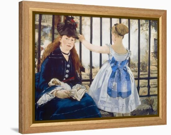 Woman and Girl at St. Lazare Train Station, 1873-Edouard Manet-Framed Premier Image Canvas