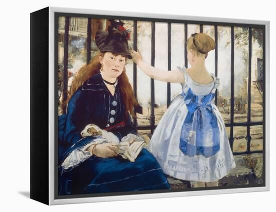 Woman and Girl at St. Lazare Train Station, 1873-Edouard Manet-Framed Premier Image Canvas