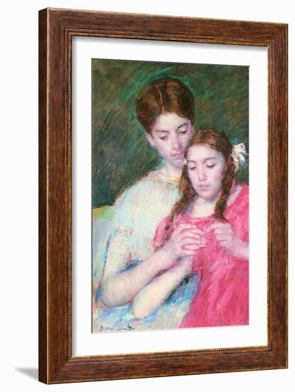 Woman and Girl-Mary Cassatt-Framed Art Print