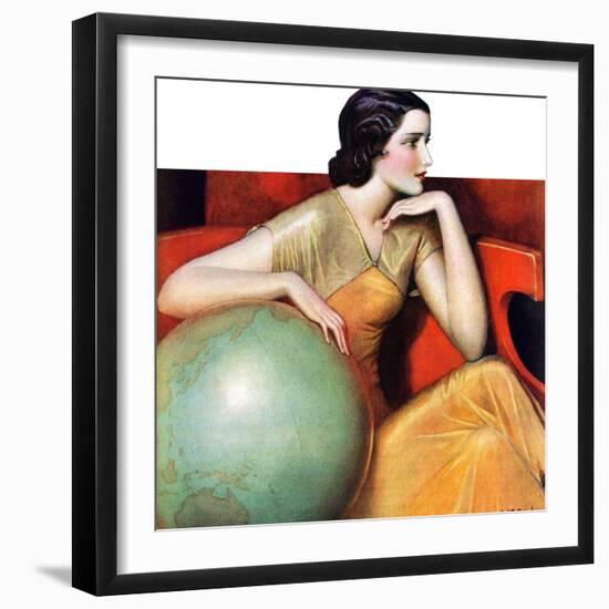 "Woman and Globe,"May 12, 1934-Wladyslaw Benda-Framed Giclee Print