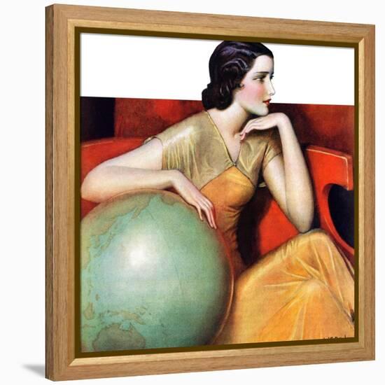 "Woman and Globe,"May 12, 1934-Wladyslaw Benda-Framed Premier Image Canvas