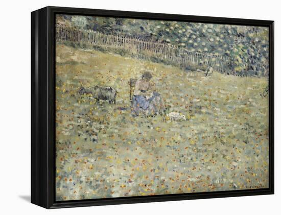 Woman and Goat-Frederick Carl Frieseke-Framed Premier Image Canvas