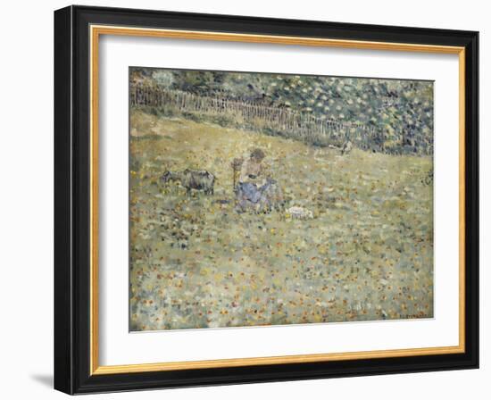 Woman and Goat-Frederick Carl Frieseke-Framed Giclee Print