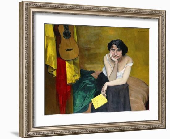 Woman and Guitar; Femme et Guitare, 1913-Félix Vallotton-Framed Giclee Print