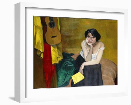 Woman and Guitar; Femme et Guitare, 1913-Félix Vallotton-Framed Giclee Print