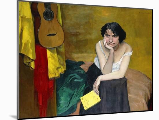 Woman and Guitar; Femme et Guitare, 1913-Félix Vallotton-Mounted Giclee Print