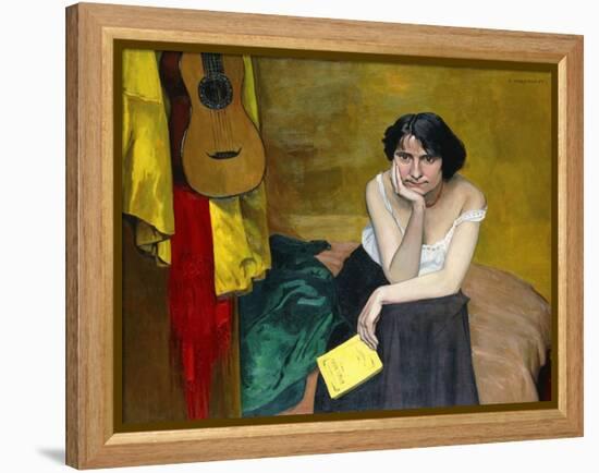 Woman and Guitar; Femme et Guitare, 1913-Félix Vallotton-Framed Premier Image Canvas