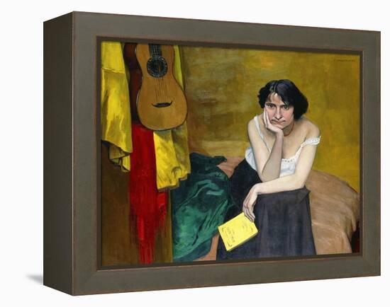 Woman and Guitar; Femme et Guitare, 1913-Félix Vallotton-Framed Premier Image Canvas