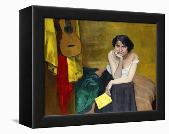 Woman and Guitar; Femme et Guitare, 1913-Félix Vallotton-Framed Premier Image Canvas