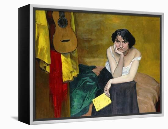 Woman and Guitar; Femme et Guitare, 1913-Félix Vallotton-Framed Premier Image Canvas