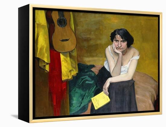 Woman and Guitar; Femme et Guitare, 1913-Félix Vallotton-Framed Premier Image Canvas