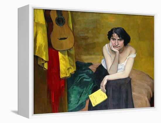 Woman and Guitar; Femme et Guitare, 1913-Félix Vallotton-Framed Premier Image Canvas