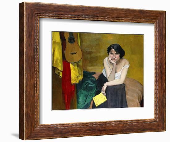 Woman and Guitar-Félix Vallotton-Framed Giclee Print