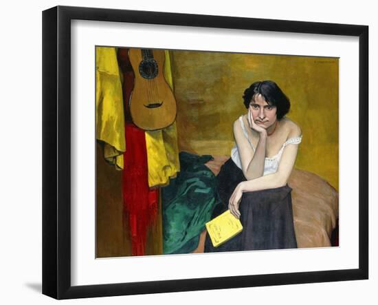 Woman and Guitar-Félix Vallotton-Framed Giclee Print