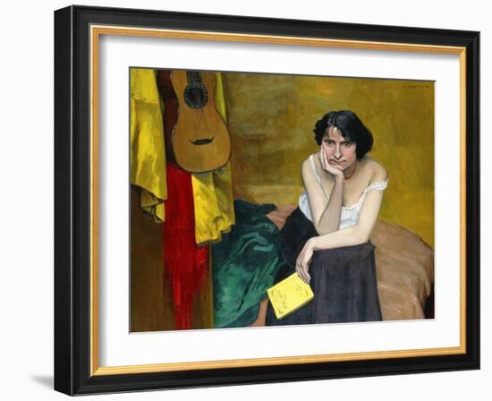 Woman and Guitar-Félix Vallotton-Framed Giclee Print