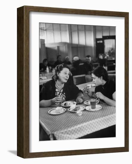 Woman and Her Daughter Eating in a Restaurant-Lisa Larsen-Framed Photographic Print