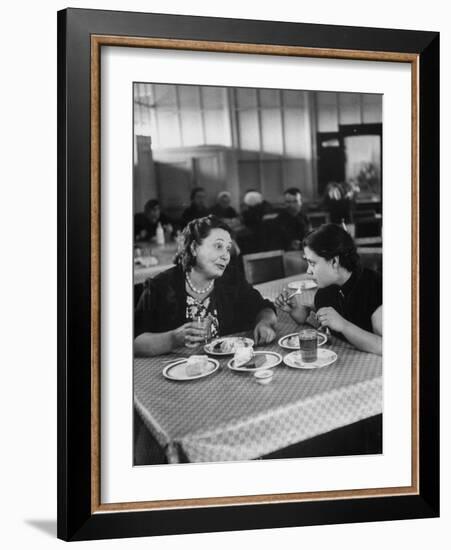 Woman and Her Daughter Eating in a Restaurant-Lisa Larsen-Framed Photographic Print