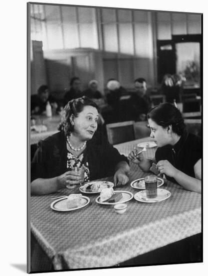 Woman and Her Daughter Eating in a Restaurant-Lisa Larsen-Mounted Photographic Print