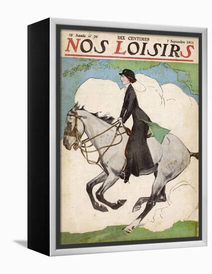 Woman and Her Daughter Go out for a Ride on Their Horses-Stanley Lloyd-Framed Premier Image Canvas