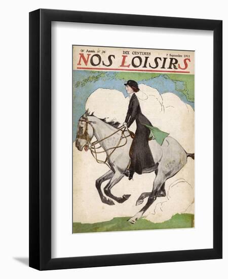 Woman and Her Daughter Go out for a Ride on Their Horses-Stanley Lloyd-Framed Premium Photographic Print