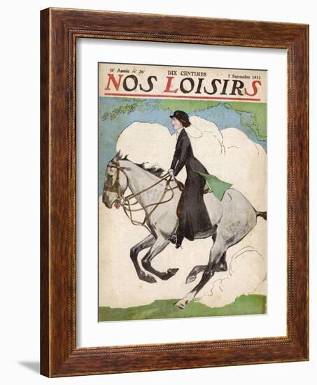 Woman and Her Daughter Go out for a Ride on Their Horses-Stanley Lloyd-Framed Photographic Print