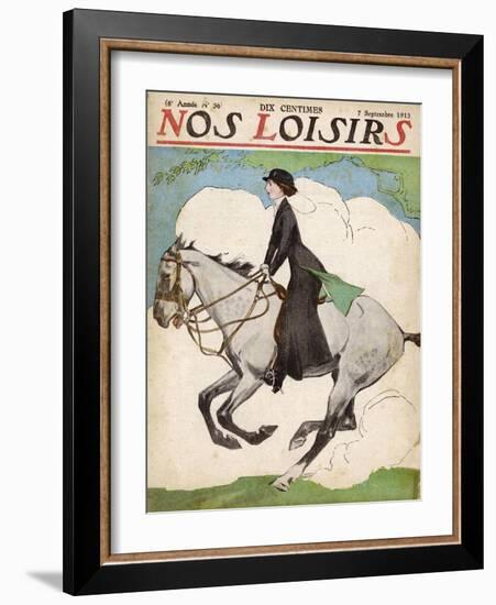 Woman and Her Daughter Go out for a Ride on Their Horses-Stanley Lloyd-Framed Photographic Print