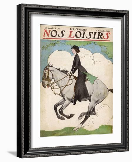 Woman and Her Daughter Go out for a Ride on Their Horses-Stanley Lloyd-Framed Photographic Print