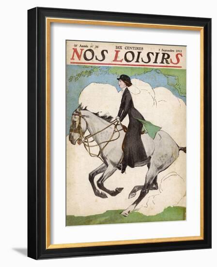 Woman and Her Daughter Go out for a Ride on Their Horses-Stanley Lloyd-Framed Photographic Print