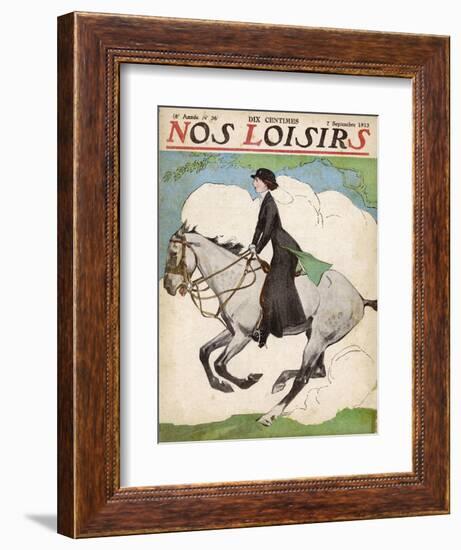 Woman and Her Daughter Go out for a Ride on Their Horses-Stanley Lloyd-Framed Photographic Print