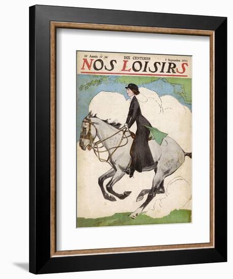 Woman and Her Daughter Go out for a Ride on Their Horses-Stanley Lloyd-Framed Photographic Print