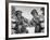 Woman and Her Daughter Sharing Interest in Motorcycle Racing-Sam Shere-Framed Photographic Print