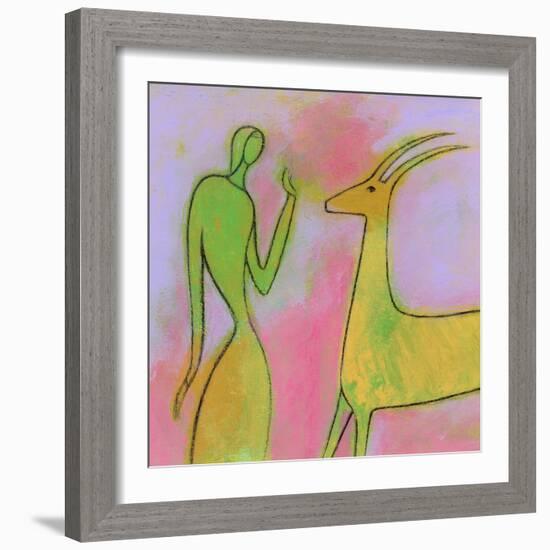 Woman and Impala-Marie Bertrand-Framed Giclee Print