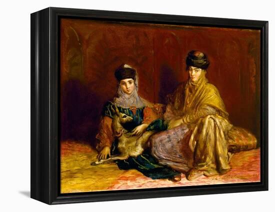 Woman and Little Girl of Constantine with a Gazelle, 1849 (Oil on Panel)-Theodore Chasseriau-Framed Premier Image Canvas