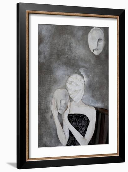 Woman and Masks, 2016, Detail-Susan Adams-Framed Giclee Print