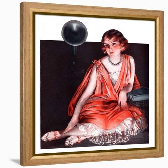 "Woman and Phonograph,"March 21, 1925-Pearl L. Hill-Framed Premier Image Canvas