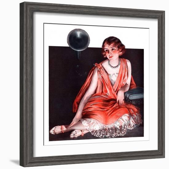 "Woman and Phonograph,"March 21, 1925-Pearl L. Hill-Framed Giclee Print