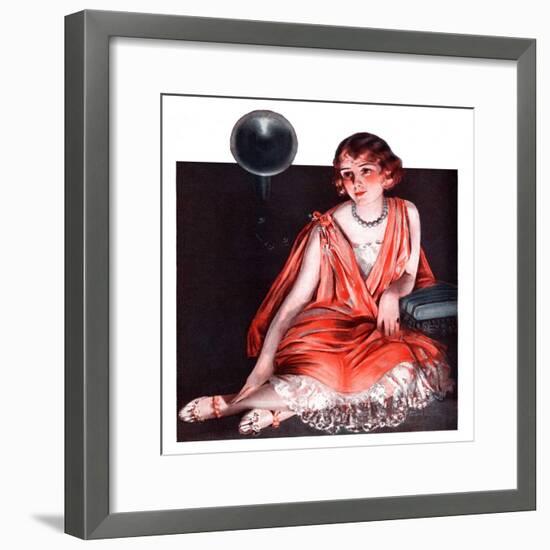 "Woman and Phonograph,"March 21, 1925-Pearl L. Hill-Framed Giclee Print