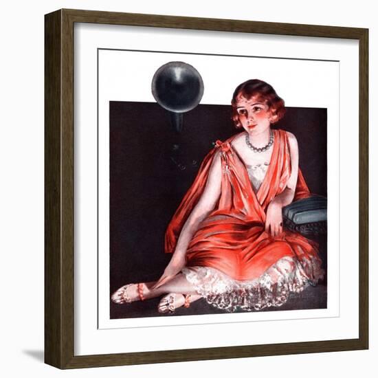 "Woman and Phonograph,"March 21, 1925-Pearl L. Hill-Framed Giclee Print