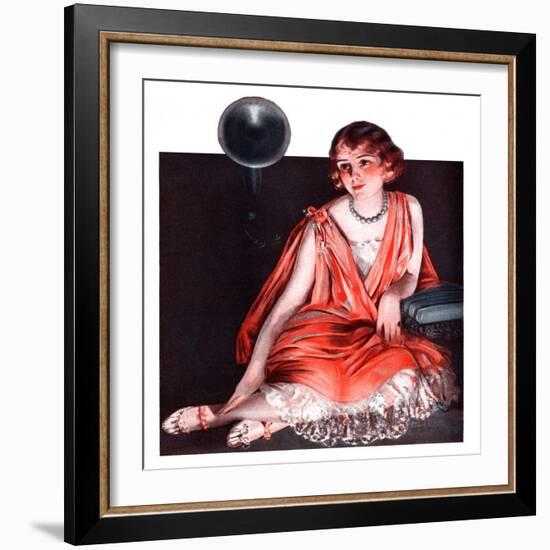 "Woman and Phonograph,"March 21, 1925-Pearl L. Hill-Framed Giclee Print