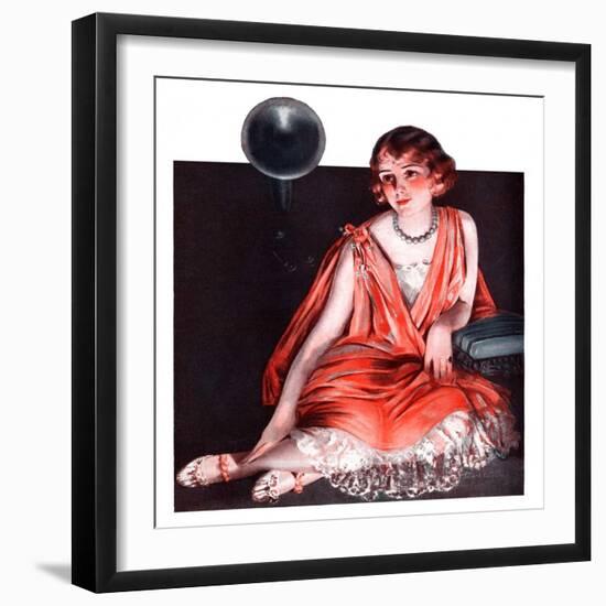 "Woman and Phonograph,"March 21, 1925-Pearl L. Hill-Framed Giclee Print
