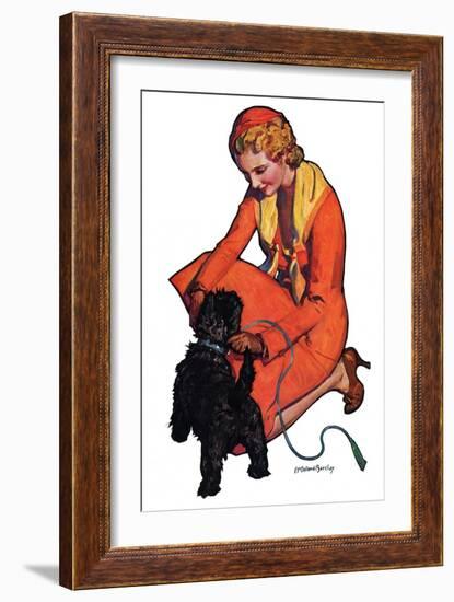 "Woman and Scottie,"April 16, 1932-McClelland Barclay-Framed Giclee Print