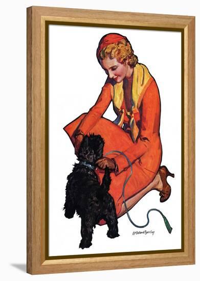 "Woman and Scottie,"April 16, 1932-McClelland Barclay-Framed Premier Image Canvas