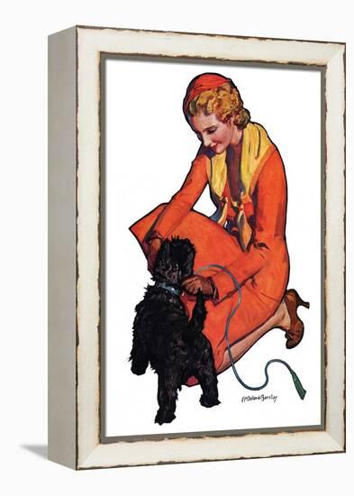 "Woman and Scottie,"April 16, 1932-McClelland Barclay-Framed Premier Image Canvas