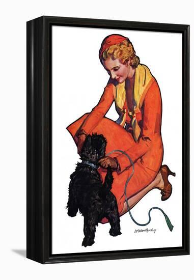 "Woman and Scottie,"April 16, 1932-McClelland Barclay-Framed Premier Image Canvas