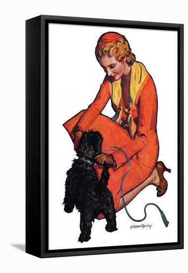 "Woman and Scottie,"April 16, 1932-McClelland Barclay-Framed Premier Image Canvas